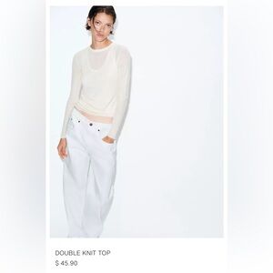 Zara Cream Double Knit Sweater